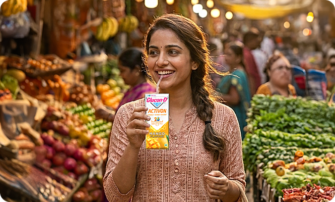 Family drinking Glucon-D